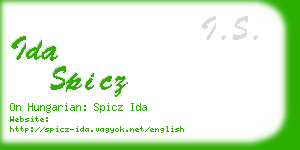 ida spicz business card